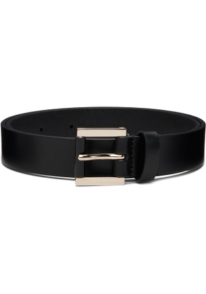TOM FORD Black Vacchetta Leather Detail Buckle Belt