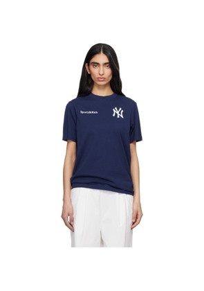 Sporty & Rich Navy '47 Edition 'Yankees' Curve T-shirt