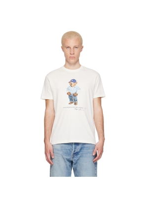 Polo Ralph Lauren White Classic Fit Polo Bear Jersey T-shirt