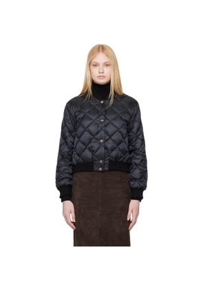 Max Mara Black The Cube Quilted Reversible Down Bomber Jacket