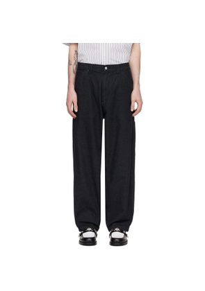 Carhartt Work In Progress Black OG Single Knee Denim Trousers