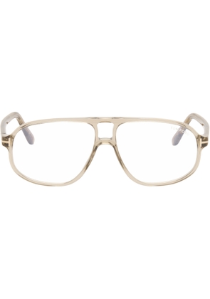 TOM FORD Beige Navigator Blue Light Glasses