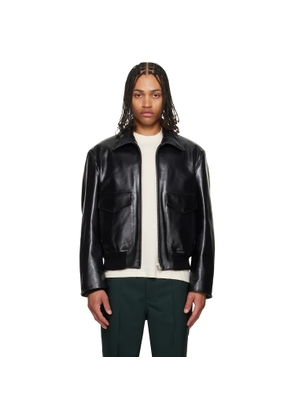 Marni Black Buffed Leather Jacket