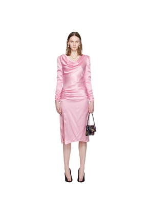 Valentino Pink Crepe Satin Midi Dress