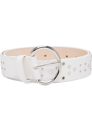 Marni White Metal Studs Leather Belt
