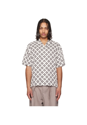 Hugo White & Black Oversize-Fit Statement Print Shirt