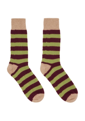Guest in Residence Green & Pink 'The Soft' Socks