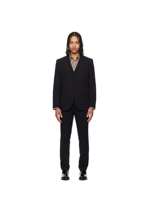 Hugo Black Three-Piece Extra-Slim-Fit Stretch-Cotton Seersucker Suit