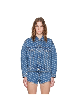 Alexander Wang Blue Game Logo Denim Jacket