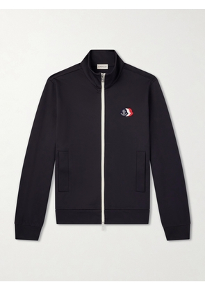 Moncler - Logo-Appliquéd Shell Zip-Up Sweatshirt - Men - Blue - S