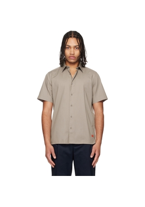 Hugo Taupe Relaxed-Fit Stretch Cotton Shirt