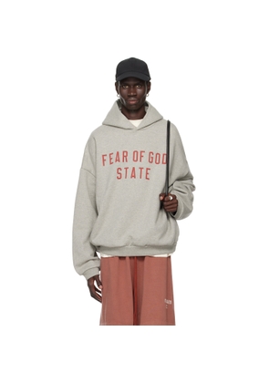 Fear of God ESSENTIALS Gray Printed Logo Hoodie