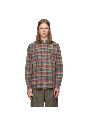 Polo Ralph Lauren Green & Brown Bleeding Madras Sport Shirt