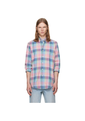 Polo Ralph Lauren Pink & Blue Poplin Long Sleeve Sport Shirt