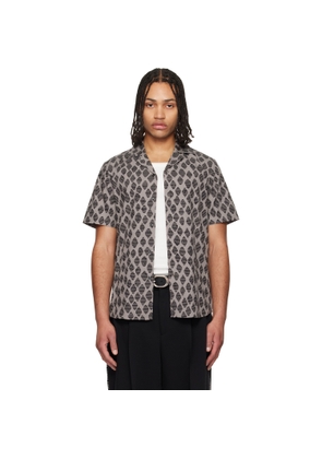 Hugo Taupe Camp Collar Shirt