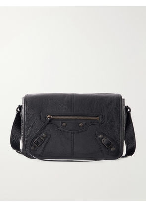 Balenciaga - Le City Flap Small Arena Textured-Leather Messenger Bag - Men - Black