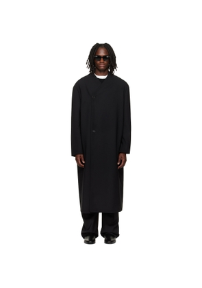 Fear of God Black Wool Double Breasted Lapelless Coat