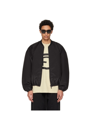 Fear of God Black Nylon Taffeta Padded Bomber Jacket