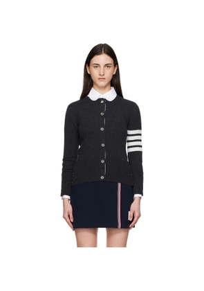 Thom Browne Gray Classic Cashmere 4-Bar V-Neck Cardigan