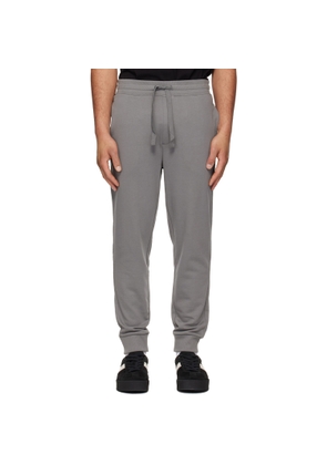 Hugo Gray Cuffed Cotton Terry Logo-Print Sweatpants
