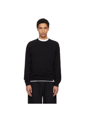 Merz b. Schwanen Black Relaxed Lightweight Raglan Sweatshirt