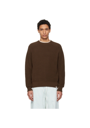 Merz b. Schwanen Brown Sturdy Ribbed Cotton Sweater