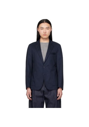 Hugo Navy Slim-Fit Stretch Cotton Blazer