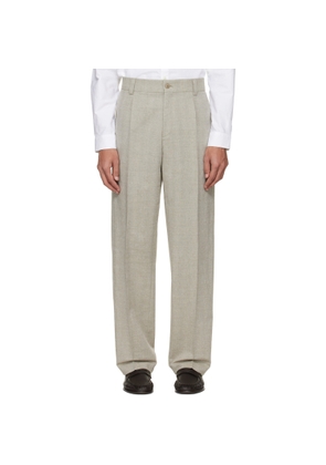 Hugo Beige Modern-Fit Herringbone Weave Trousers