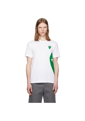 COMME des GARÇONS PLAY White 'Green Emblem Green Heart' T-shirt
