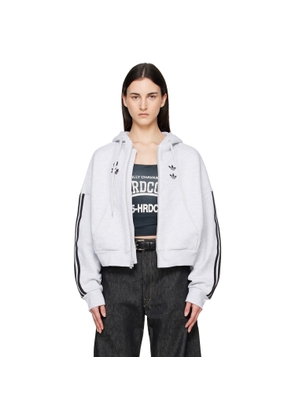 WILLY CHAVARRIA Gray adidas Originals Edition Full Zip Logo Hoodie