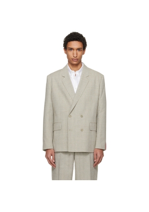 Hugo Beige Modern-Fit Herringbone Weave Blazer