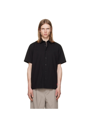 Hugo Black Stretch Cotton Logo Patch Shirt