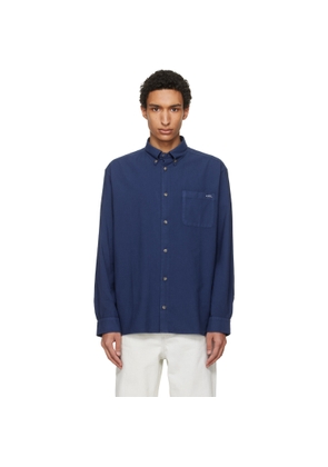 A.P.C. Navy Mateo Logo Shirt