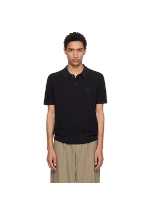 Hugo Black Knitted-Cotton Polo
