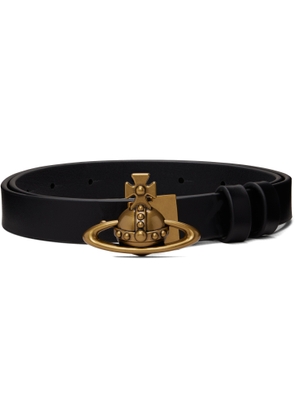 Vivienne Westwood Black Small Orb Buckle Belt