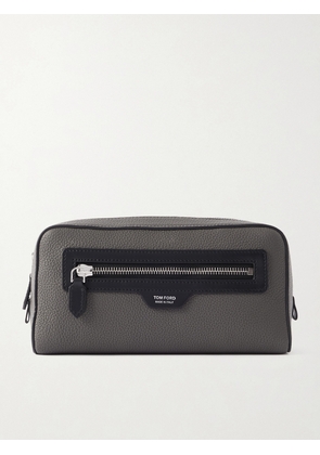 TOM FORD - Full-Grain Leather Wash Bag - Men - Black