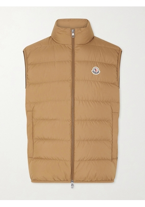 Moncler - Logo-Appliquéd Quilted Shell Down Gilet - Men - Brown - 1