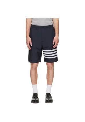 Thom Browne Navy Ripstop 4-Bar Track Shorts