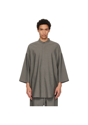 Fear of God Gray Cotton Wool Oxford Relaxed Short Sleeve Shirt