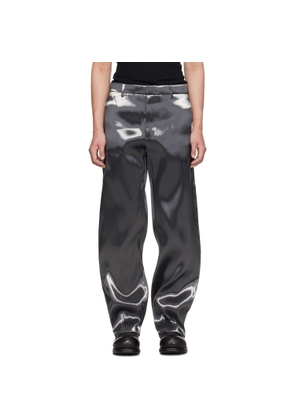 HELIOT EMIL Silver Liquid Metal Trousers