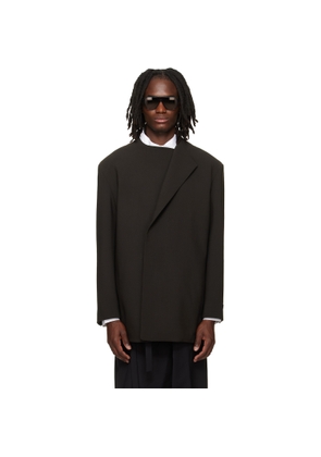Fear of God Brown Double Weave Wool Crewneck Blazer
