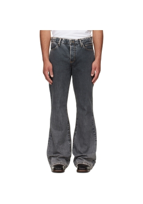 COÛT DE LA LIBERTÉ Black Jimmy Ecru Twill Flare Jeans