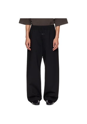 Fear of God Black Double Weave Wool Wide Leg Drawstring Trousers