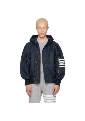 Thom Browne Navy Tech Twill Blouson Jacket