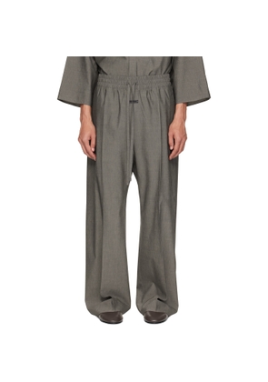 Fear of God Gray Cotton Wool Oxford Wide Leg Drawstring Trousers