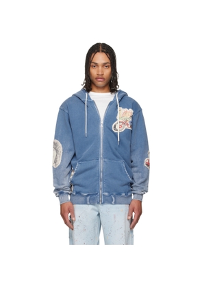 COÛT DE LA LIBERTÉ Blue Lynard California Cool Terry Graphics Zip Hoodie