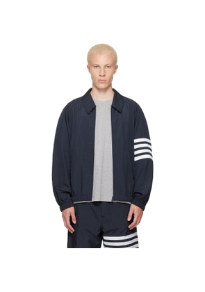 Thom Browne Navy Ripstop Raglan Coach Jacket