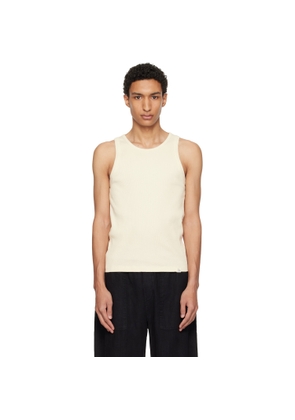 Merz b. Schwanen Off-White Iconic Ribbed Cotton Tank Top