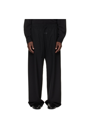 Fear of God Black Wool Ripstop Wide Leg Drawstring Trousers