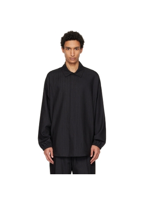 Fear of God Black Striped Wool Elastic Cuff Shirt